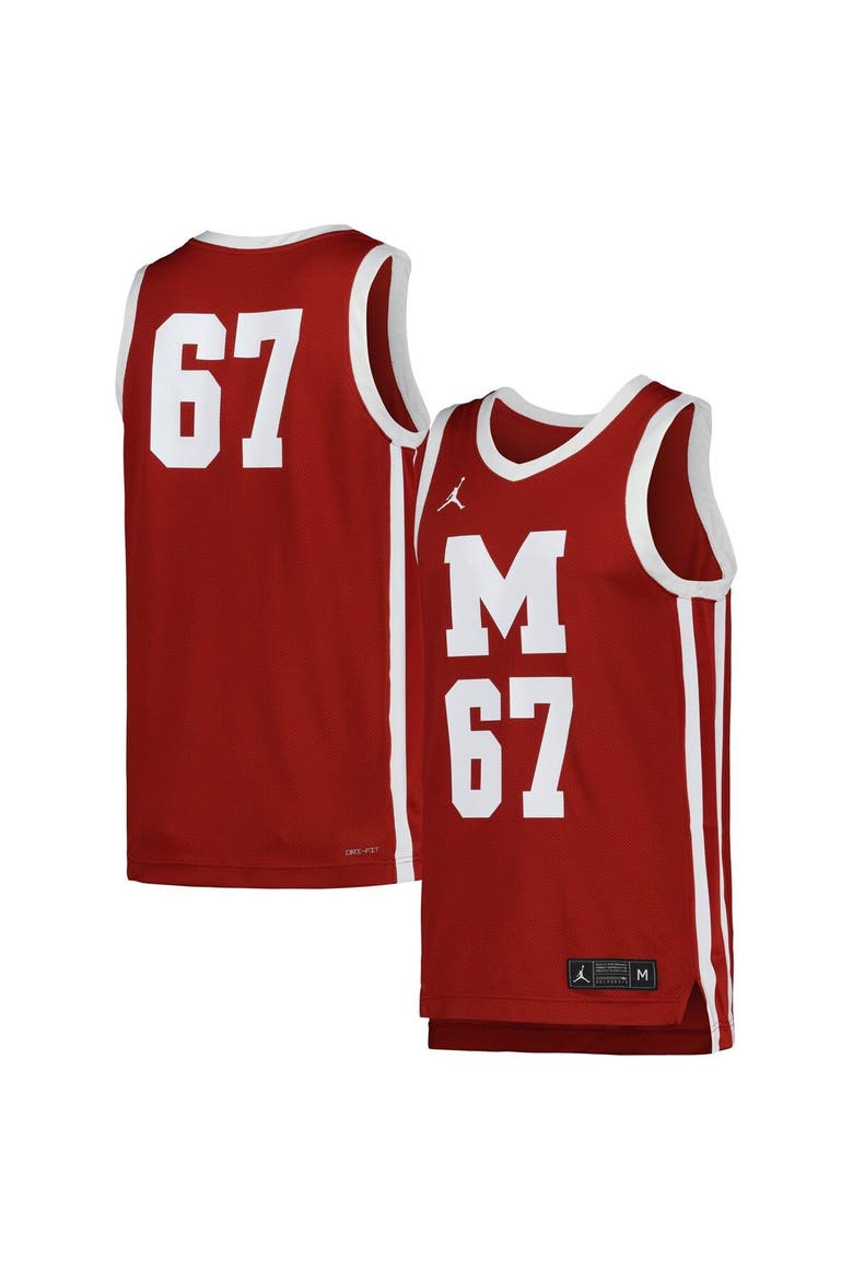 Men's Jordan Brand Maroon Morehouse Maroon Tigers Replica Basketball Jersey, Main, color, Maroon