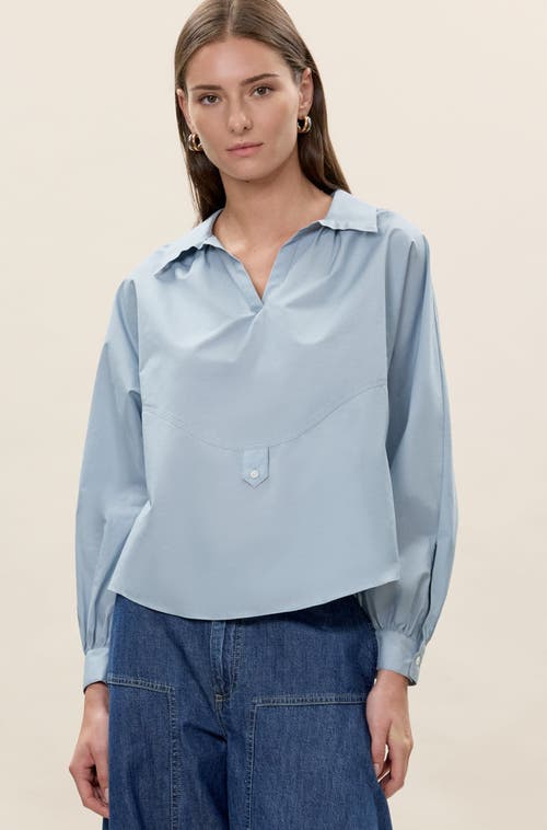 Rebecca Taylor Aisley Poplin Shirt In Blue