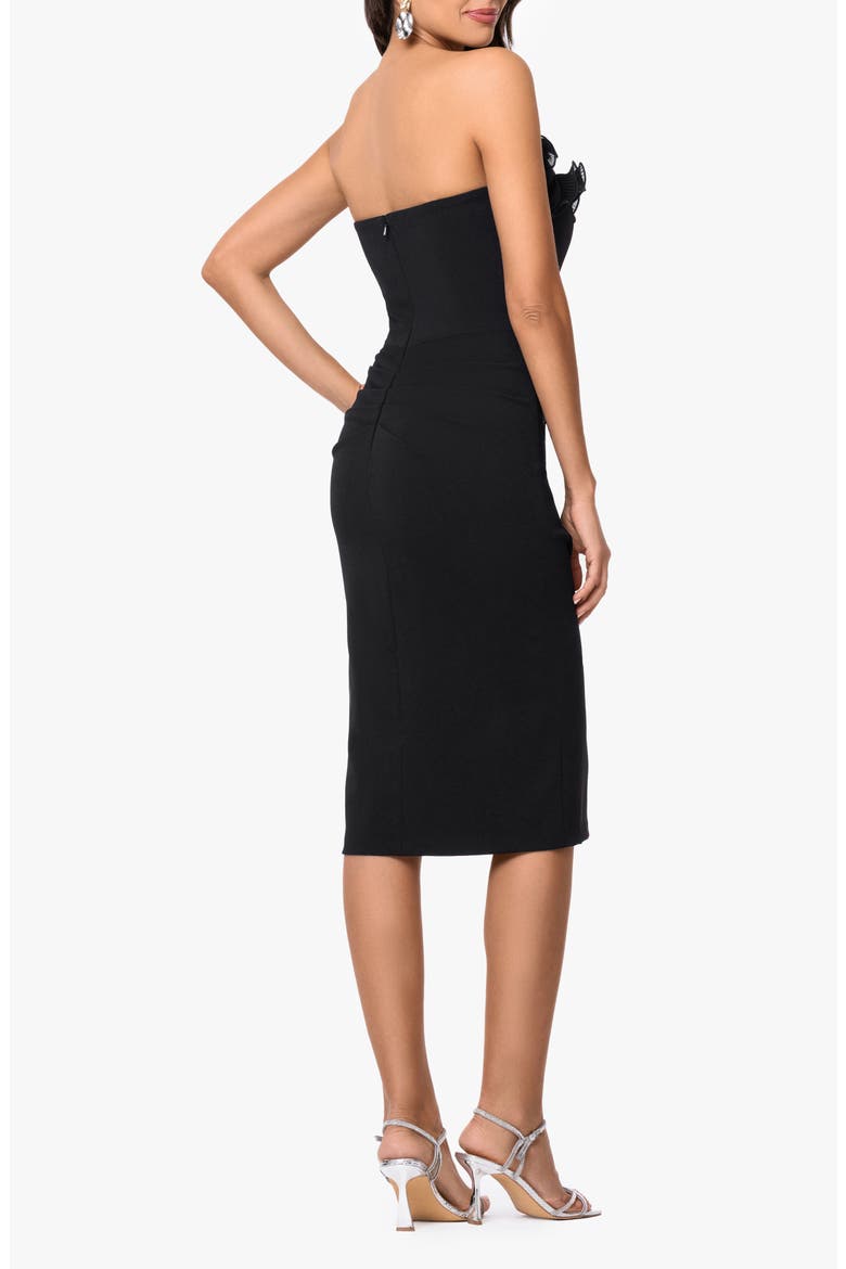 Strapless Ruffle Cocktail Dress, Alternate, color, BLACK