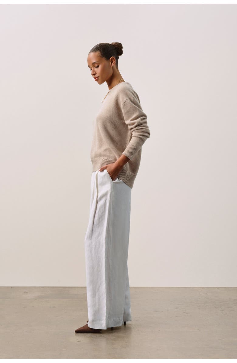 NAKED CASHMERE Crewneck Sweater, Alternate, color, Flax