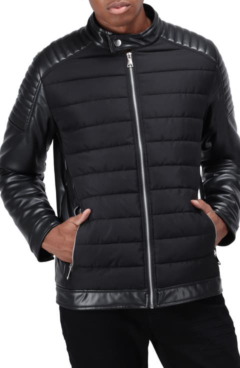 Faux Leather Quilted Moto Jacket