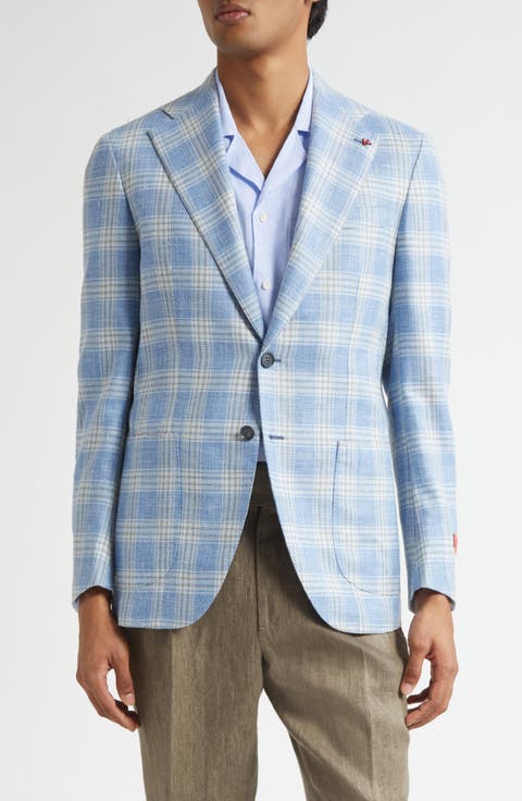 Marechiaro Plaid Silk Blend Hopsack Sport Coat