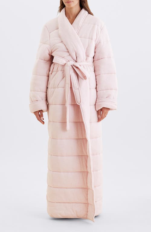 Papinelle Quilted Cotton Maxi Robe In Pink