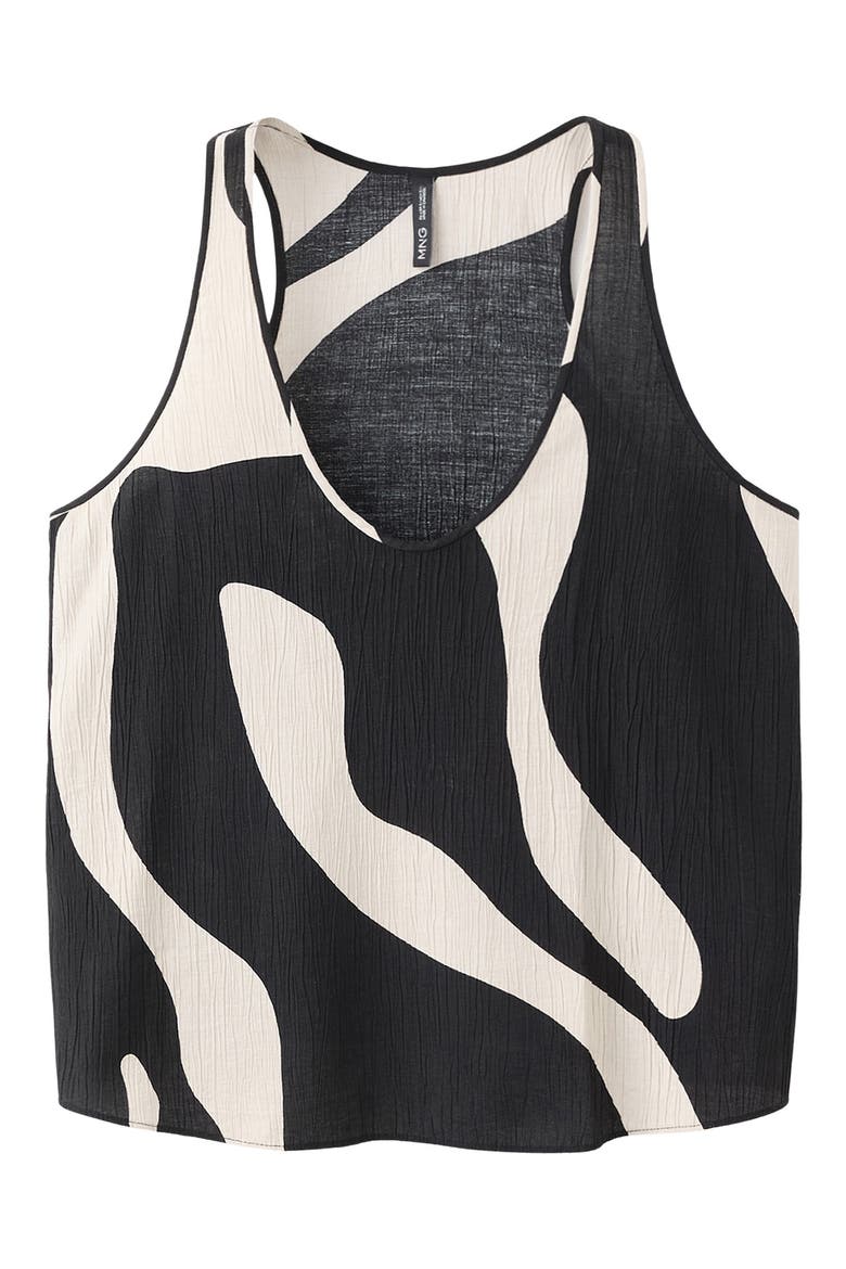 Print Sleeveless Crop Top, Alternate, color, BLACK