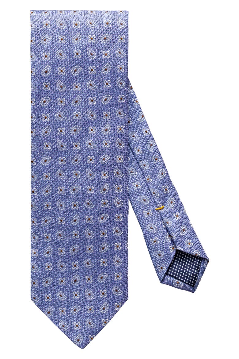 Paisley Silk & Linen Tie, Main, color, PURPLE