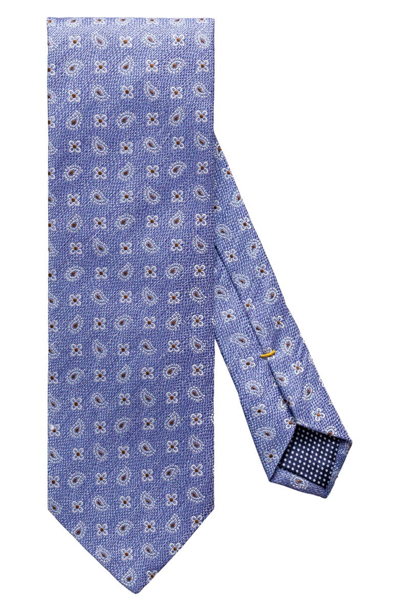 Eton Paisley Silk & Linen Tie, Main, color, 