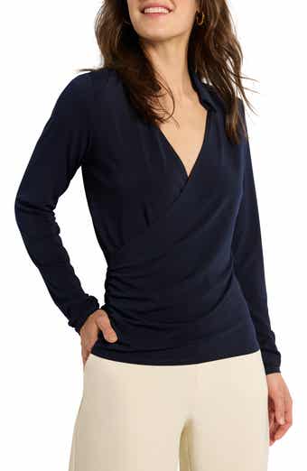 NIC+ZOE Collared Faux Wrap Top