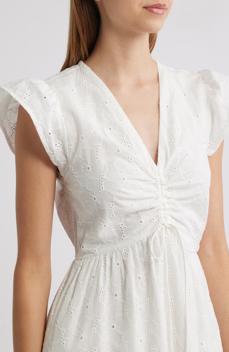 Lipsy Broderie Cotton Midi Dress, Alternate, color, 