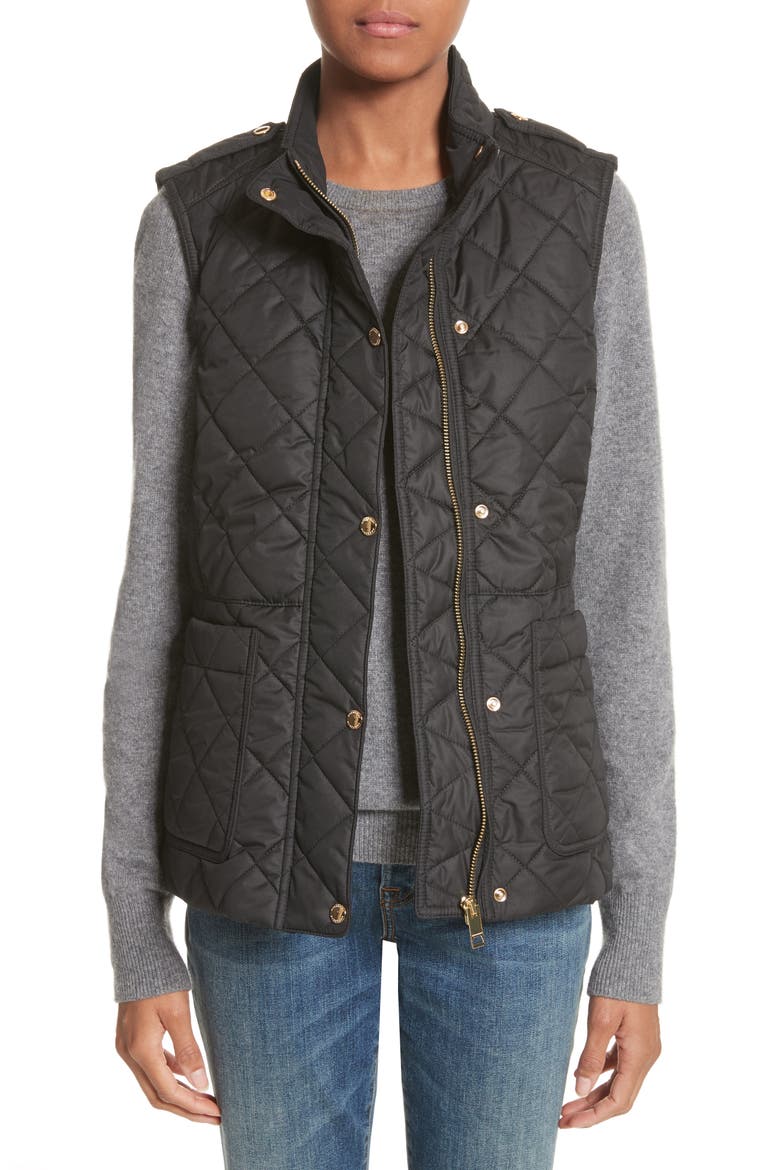 Westleton Quilted Vest, Main, color, BLACK