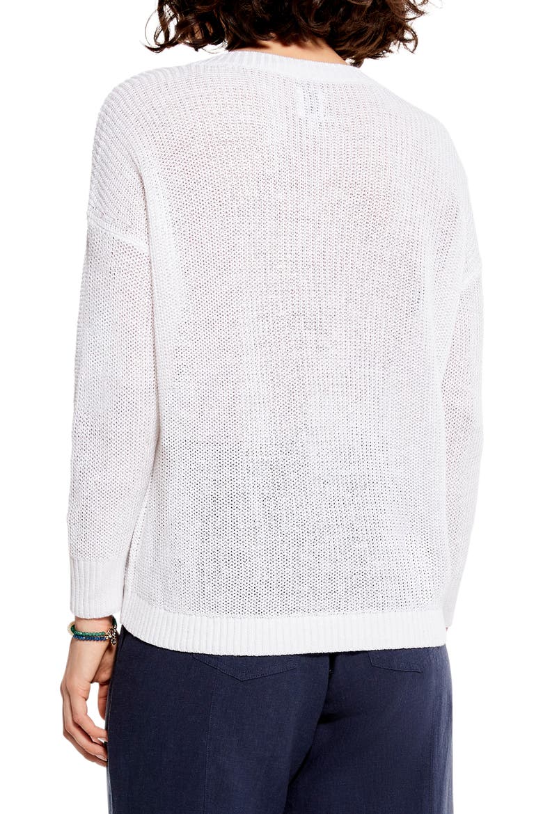 Summer Split Neck Sweater, Alternate, color, PAPER WHITE