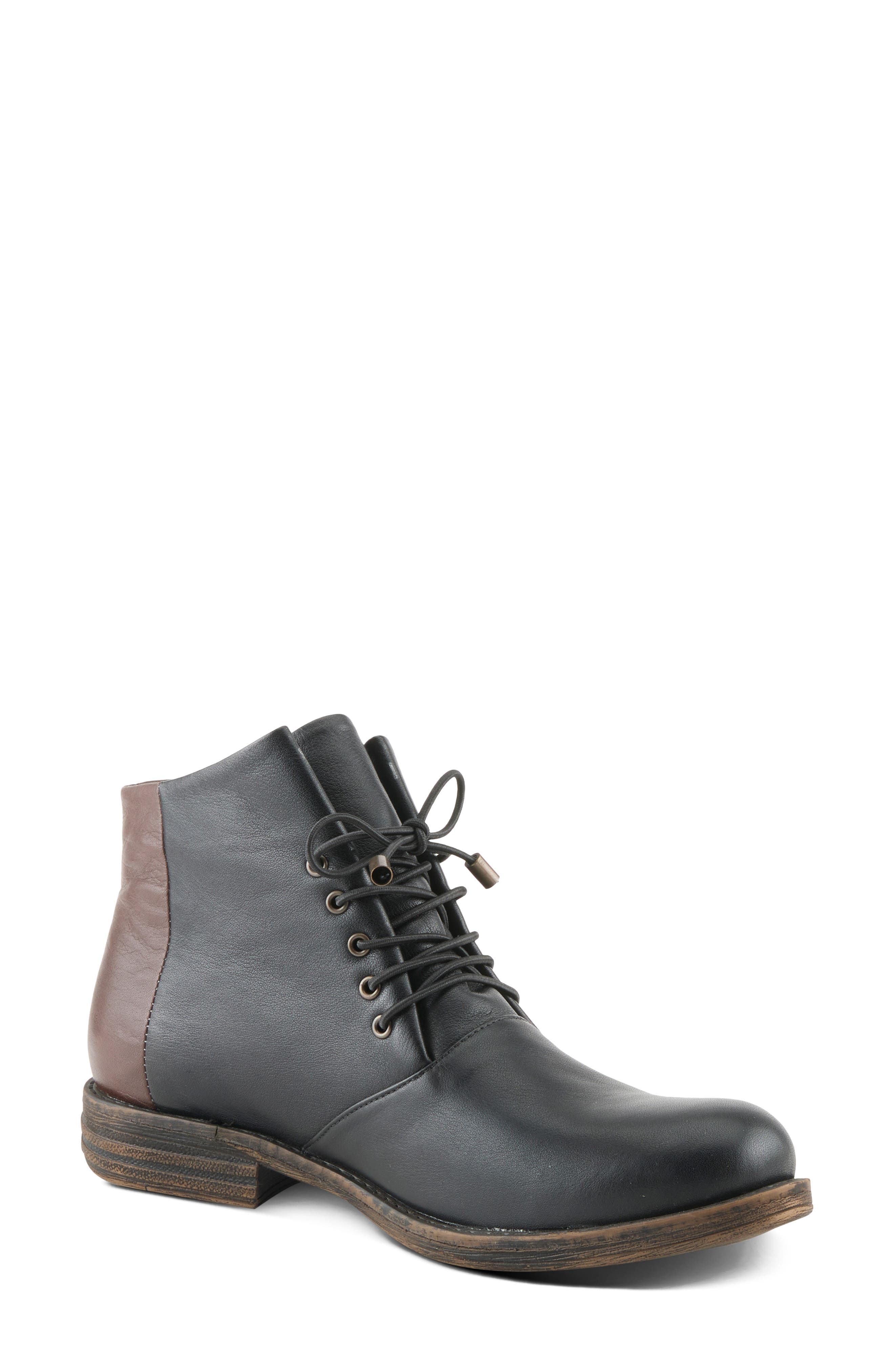 Marable Leather Bootie, Main, color, BLACK MULTI