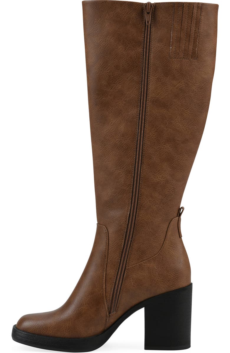 White Mountain Footwear Mackle Tall Shaft Block Heel Boot, Alternate, color, Dark Natural/ Smooth