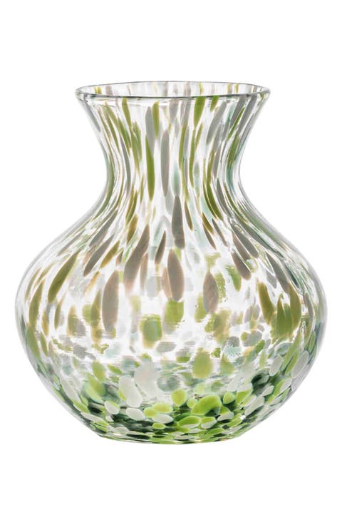 Puro 6-Inch Tortoiseshell Pattern Glass Vase