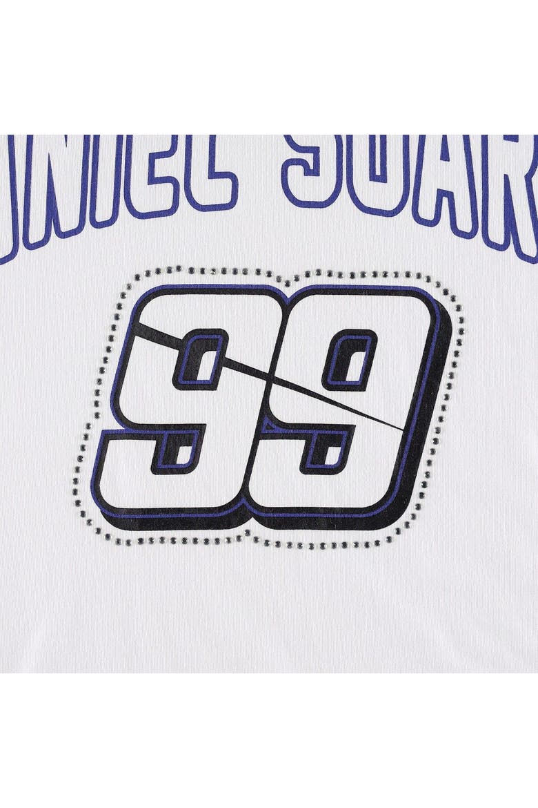 Women's G-III 4Her by Carl Banks White/Light Blue Daniel Suarez Box Score T-Shirt, Alternate, color, White