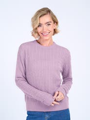 Kettlewell Cable Cashmere Blend Crew Neck Sweater