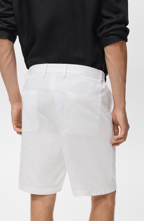 Mango Elastic Waist Shorts In White