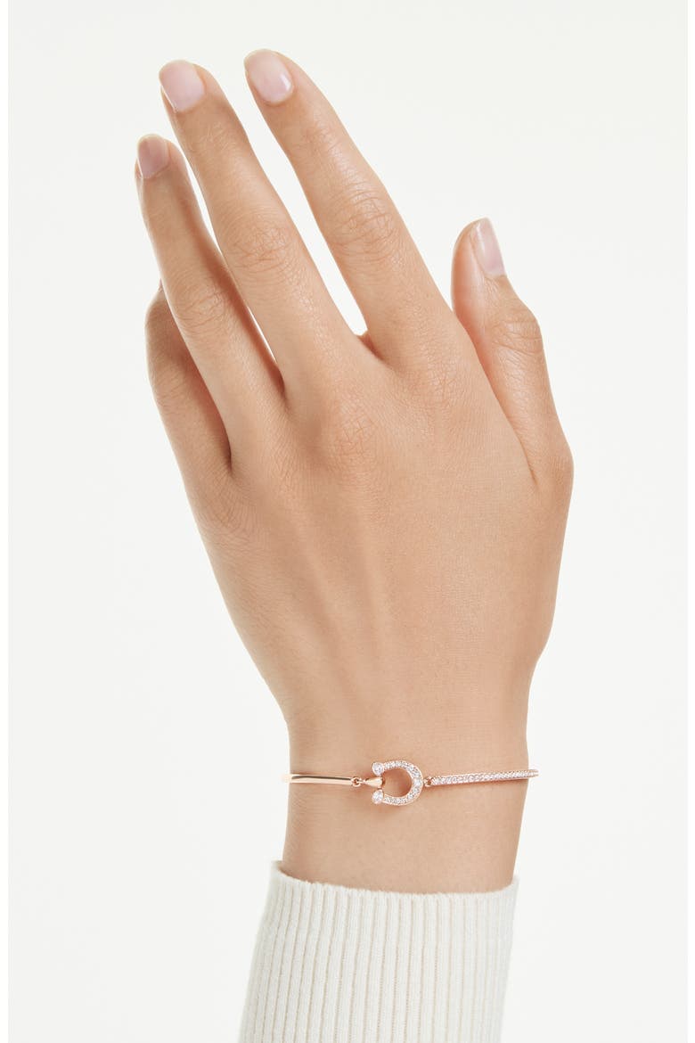Symbolica Horseshoe Bangle Bracelet, Alternate, color, ROSE GOLD