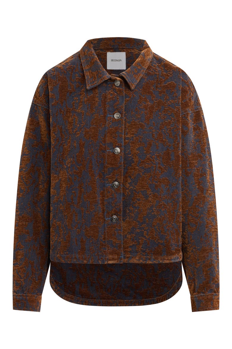 Cropped Jacquard Shirt Jacket, Alternate, color, CHALET