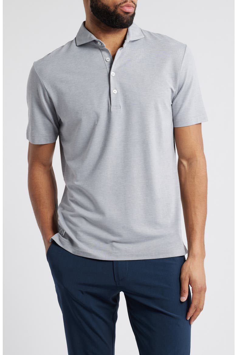 Idris Top Shelf Heathered Polo, Main, color, BLACK