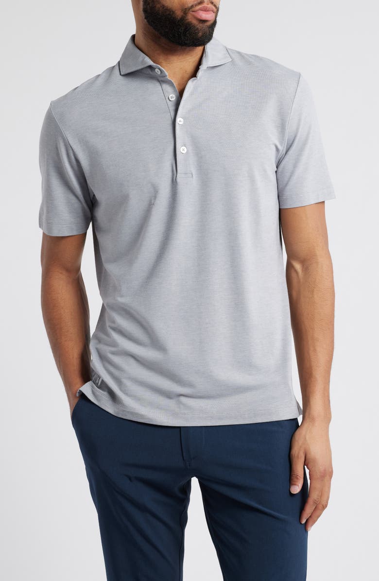 johnnie-O Idris Top Shelf Heathered Polo, Main, color, Black