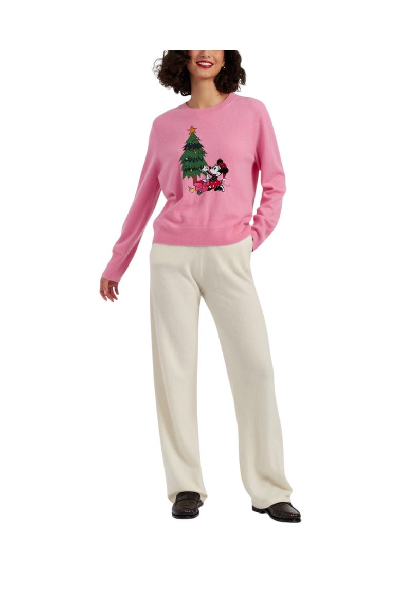 Wool-Cashmere Minnie Christmas Sweater, Alternate, color, Pink