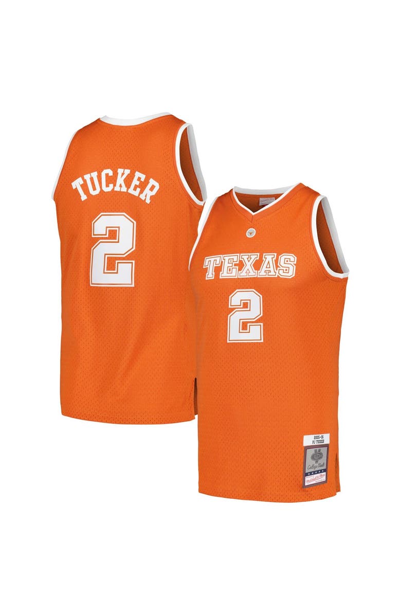 Mitchell & Ness Men's Mitchell & Ness PJ Tucker Texas Orange Texas Longhorns 2005/06 College Vault Player Swingman Jersey, Main, color, 