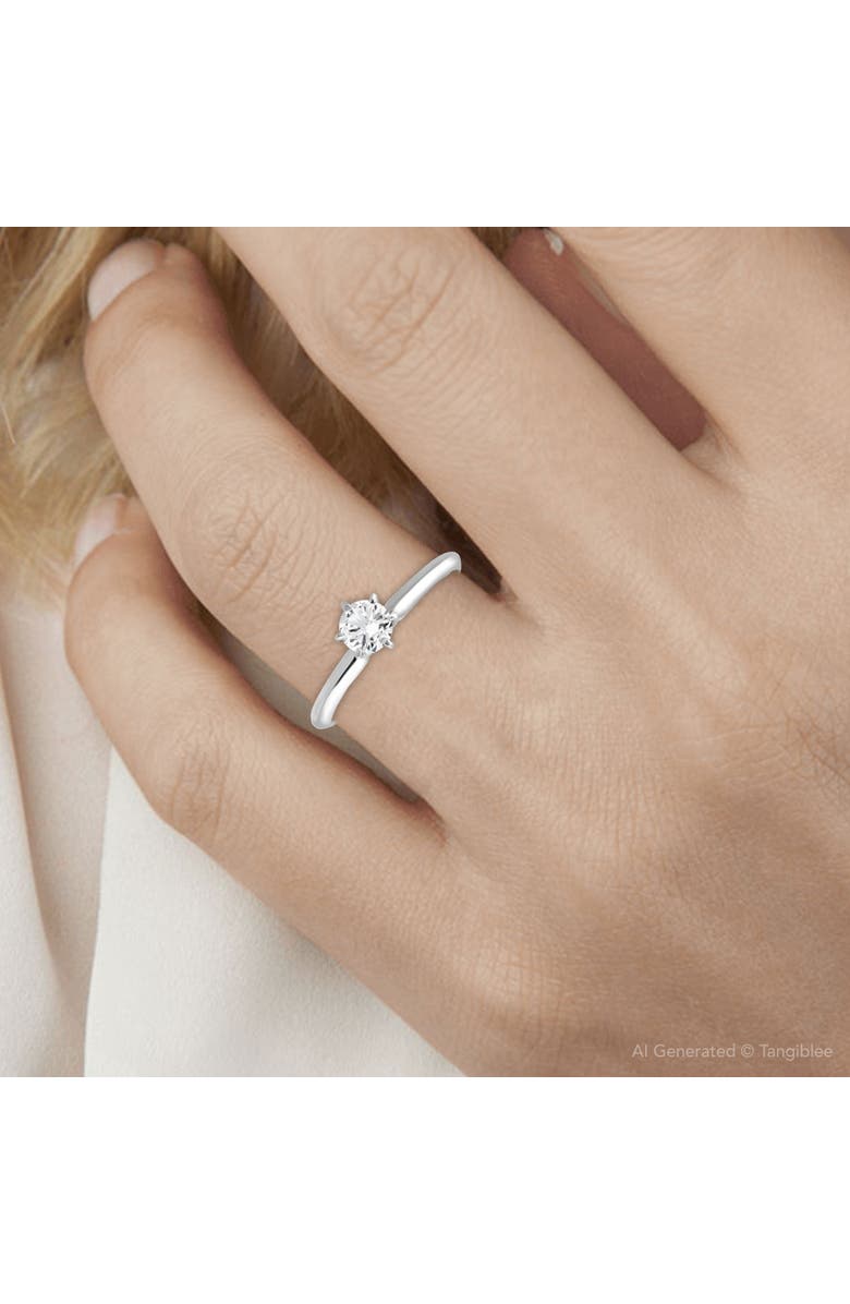 Bliss Diamond 1/3Ct Solitaire Round Cut Diamond Engagement Ring in 14k Gold Lab Grown, Alternate, color, 14K White Gold