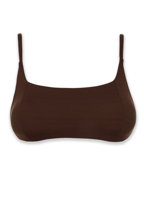 Helen Jon Ballet Bralette In Textured Chocolate Brown