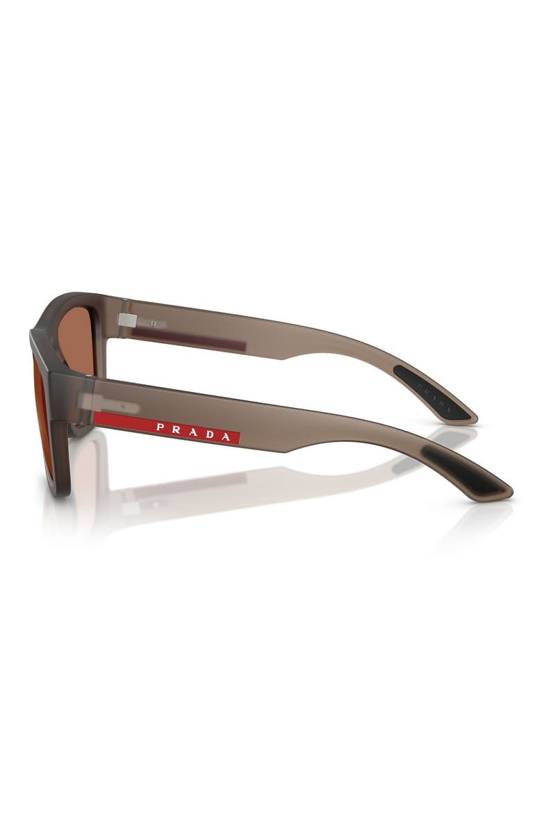56mm Pillow Sunglasses, Alternate, color, TRANSPARENT BROWN / BROWN