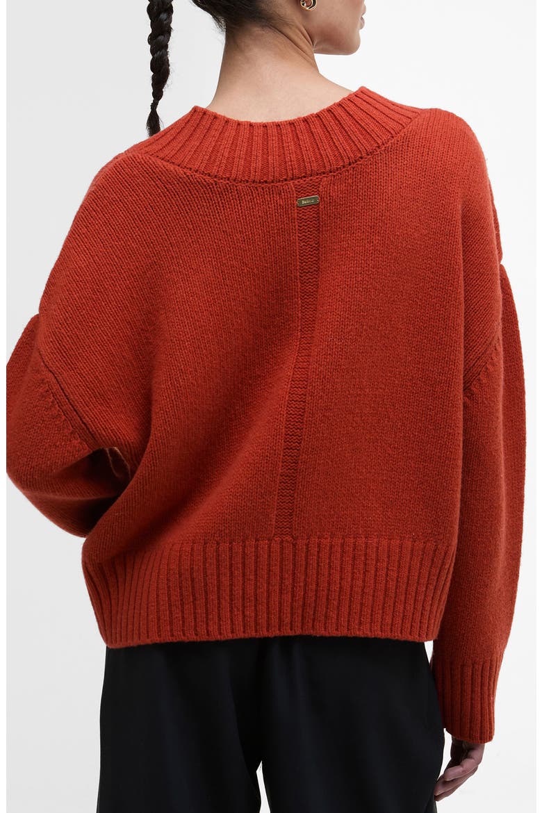 Antonia Merino Wool V-Neck Sweater, Alternate, color, BURNT ORANGE