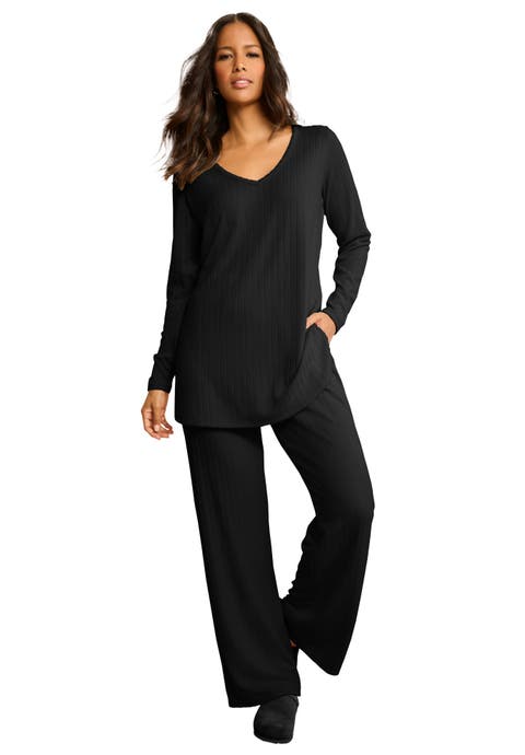 Brushed Rib Pant Set
