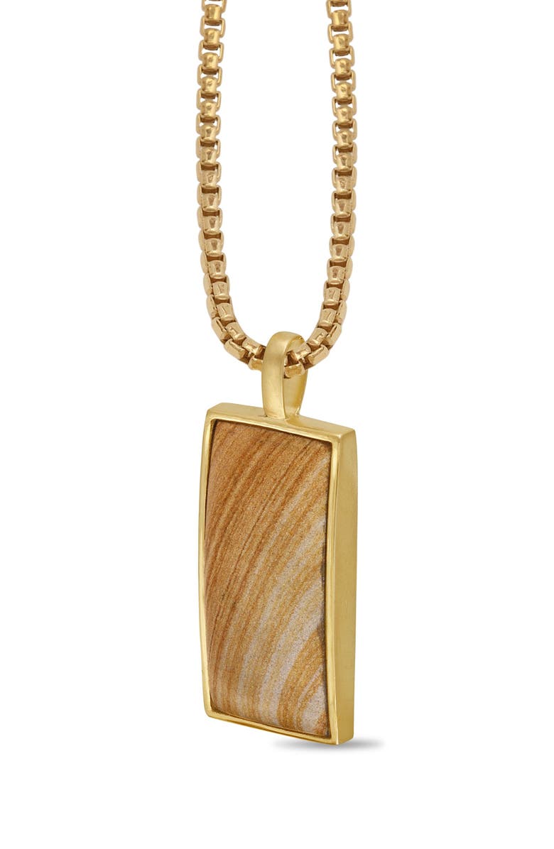 LuvMyJewelry Wood Jasper Sterling Silver Men Tag Necklace, Alternate, color, 14Kt Gold Vermeil On Sterling