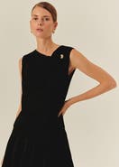 Exquise Stephanie Asymmetric Neckline Sleeveless Blouse
