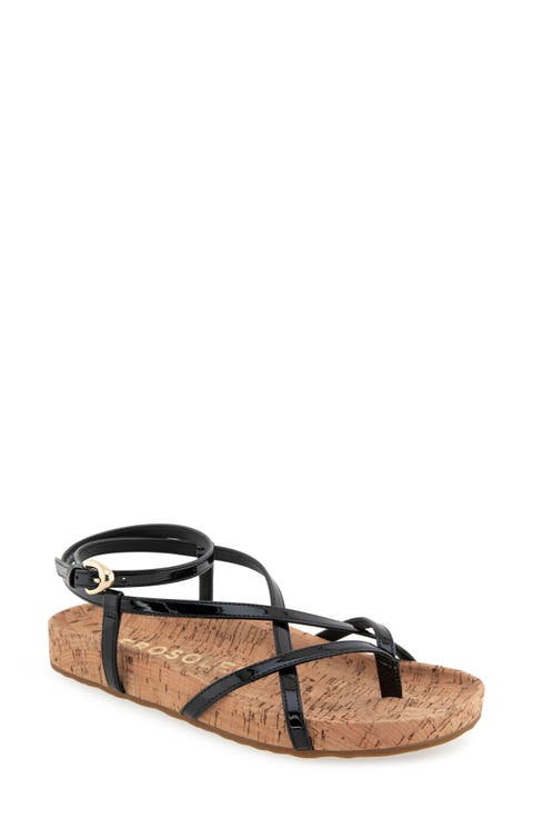 Leera Ankle Strap Flat Sandal (Women)