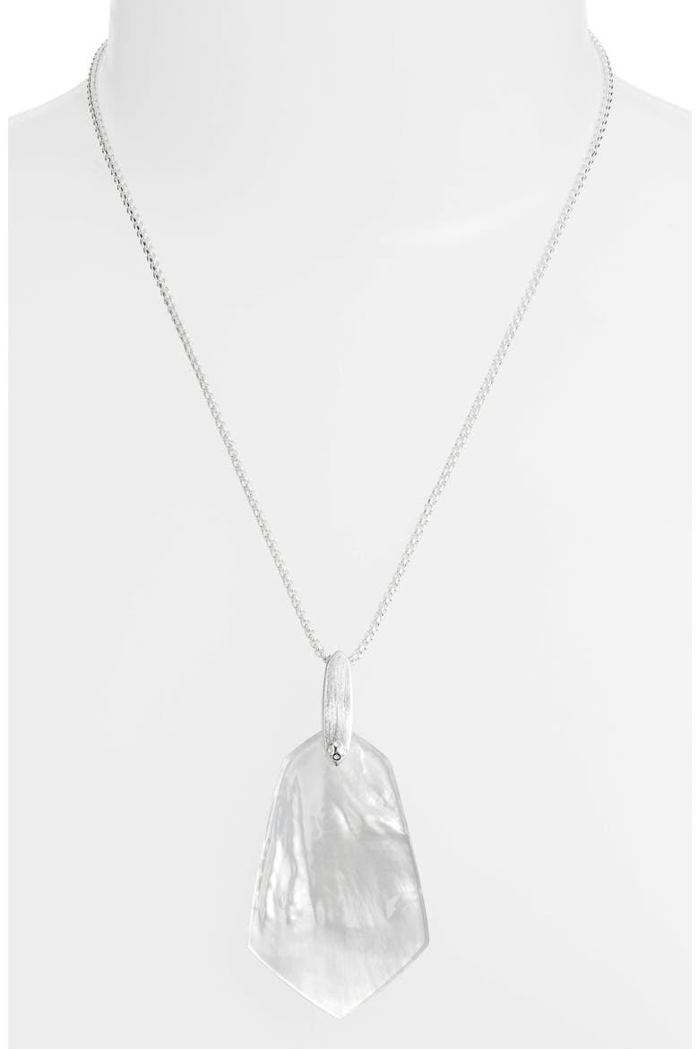 Cam Pendant Slider Necklace, Alternate, color, IVORY MOTHER OF PEARL/ SILVER