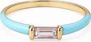 House of Frosted Baguette Cut Topaz Enamel Ring