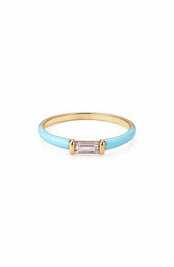 House of Frosted Baguette Cut Topaz Enamel Ring