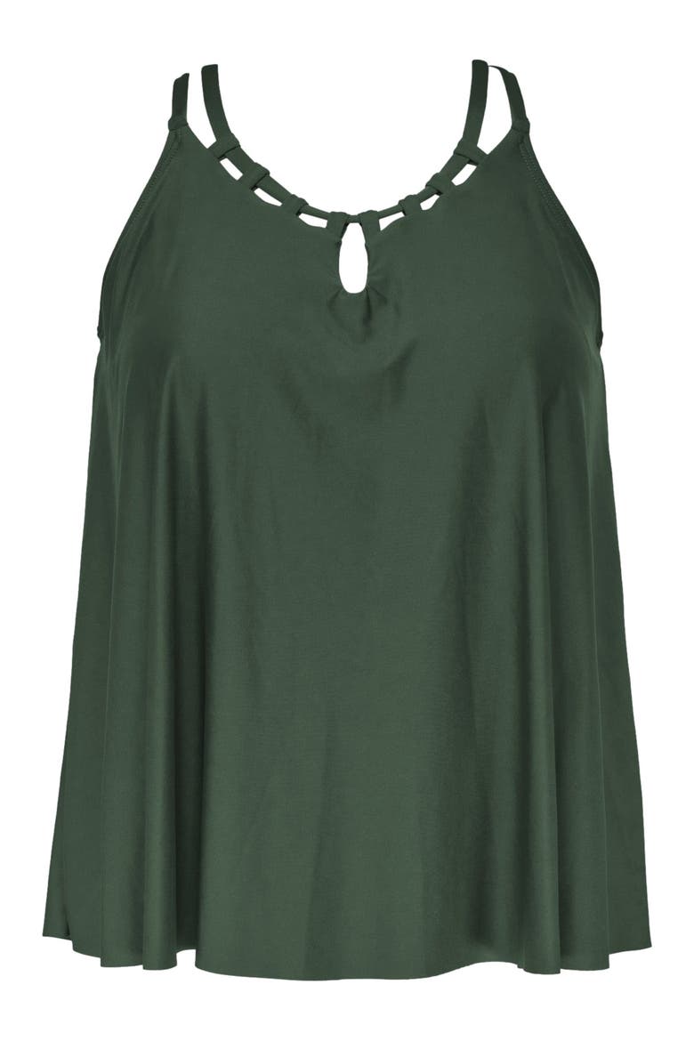 Sadie Tankini Swimsuit Top, Alternate, color, Island Green