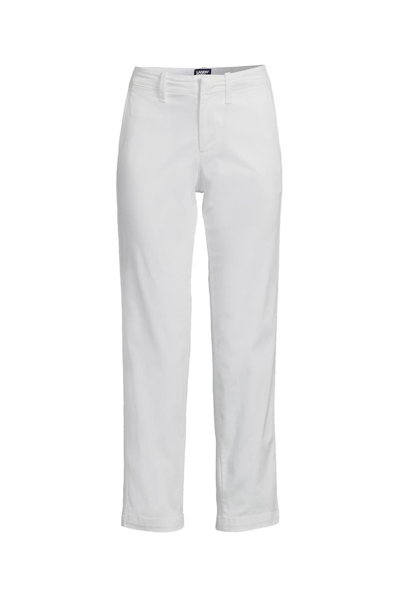 Mid Rise Classic Straight Leg Chino Ankle Pants, Alternate, color, White