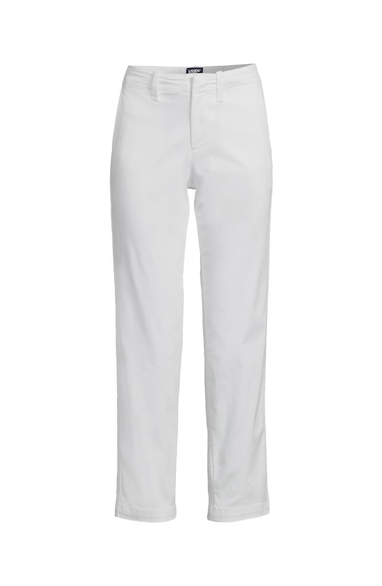 Lands' End Mid Rise Classic Straight Leg Chino Ankle Pants, Alternate, color, White
