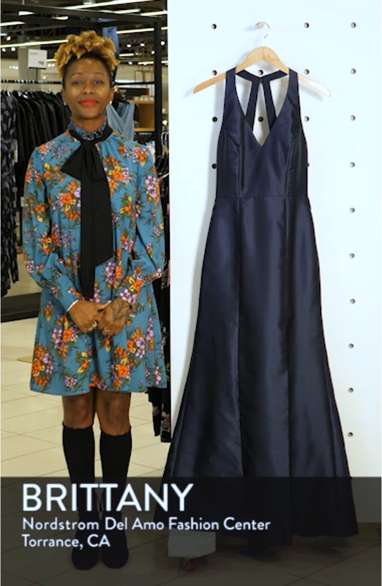 Halter Satin Trumpet Gown, sales video thumbnail