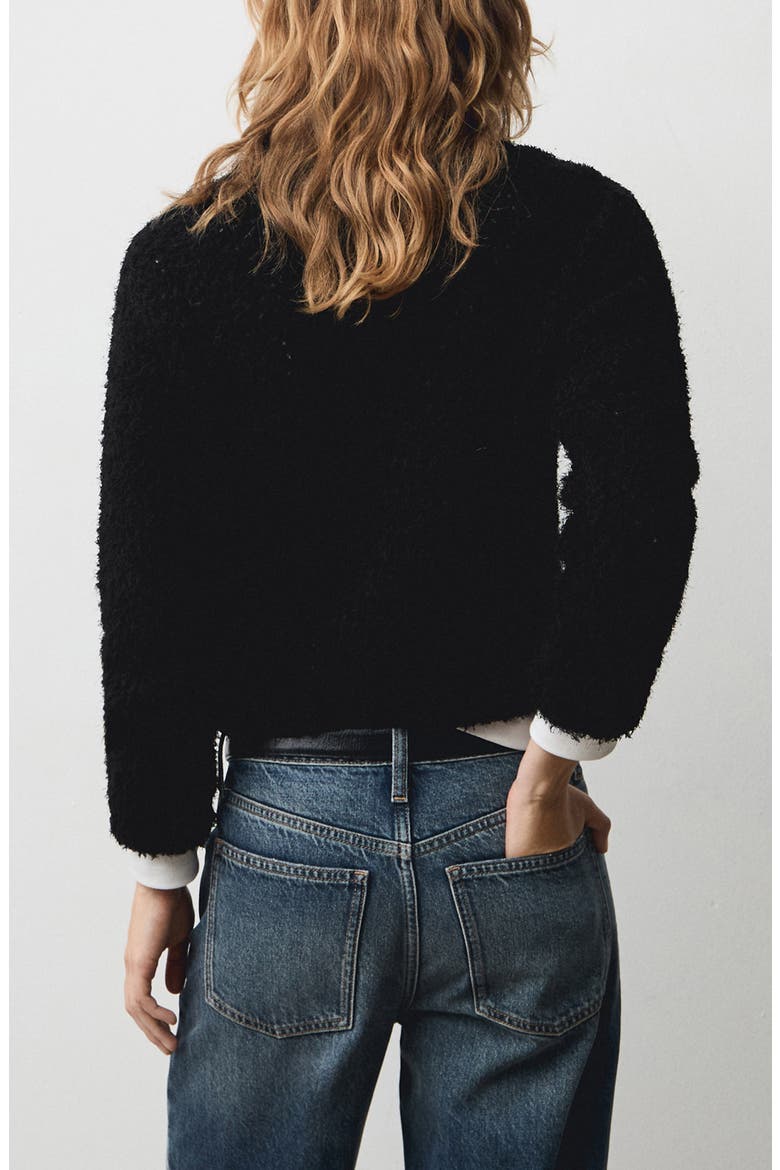 Fur-Effect Sweater, Alternate, color, BLACK