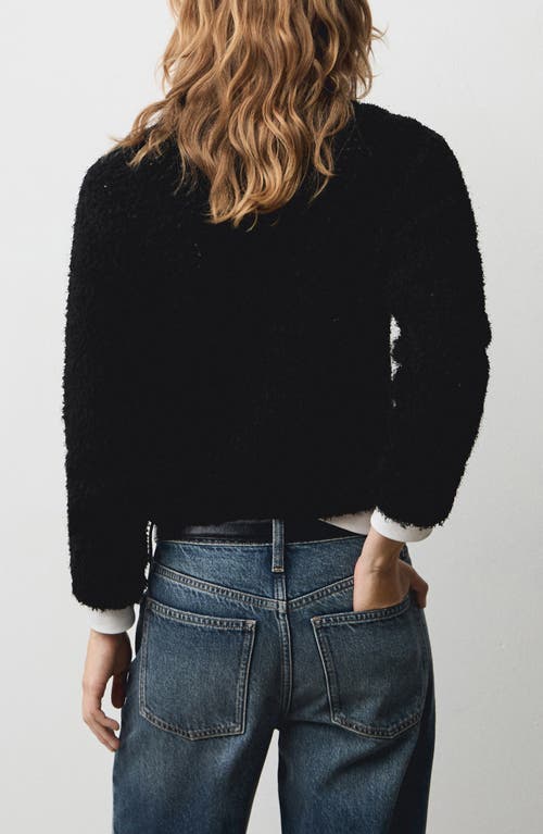 Mango Fur-effect Sweater In Black