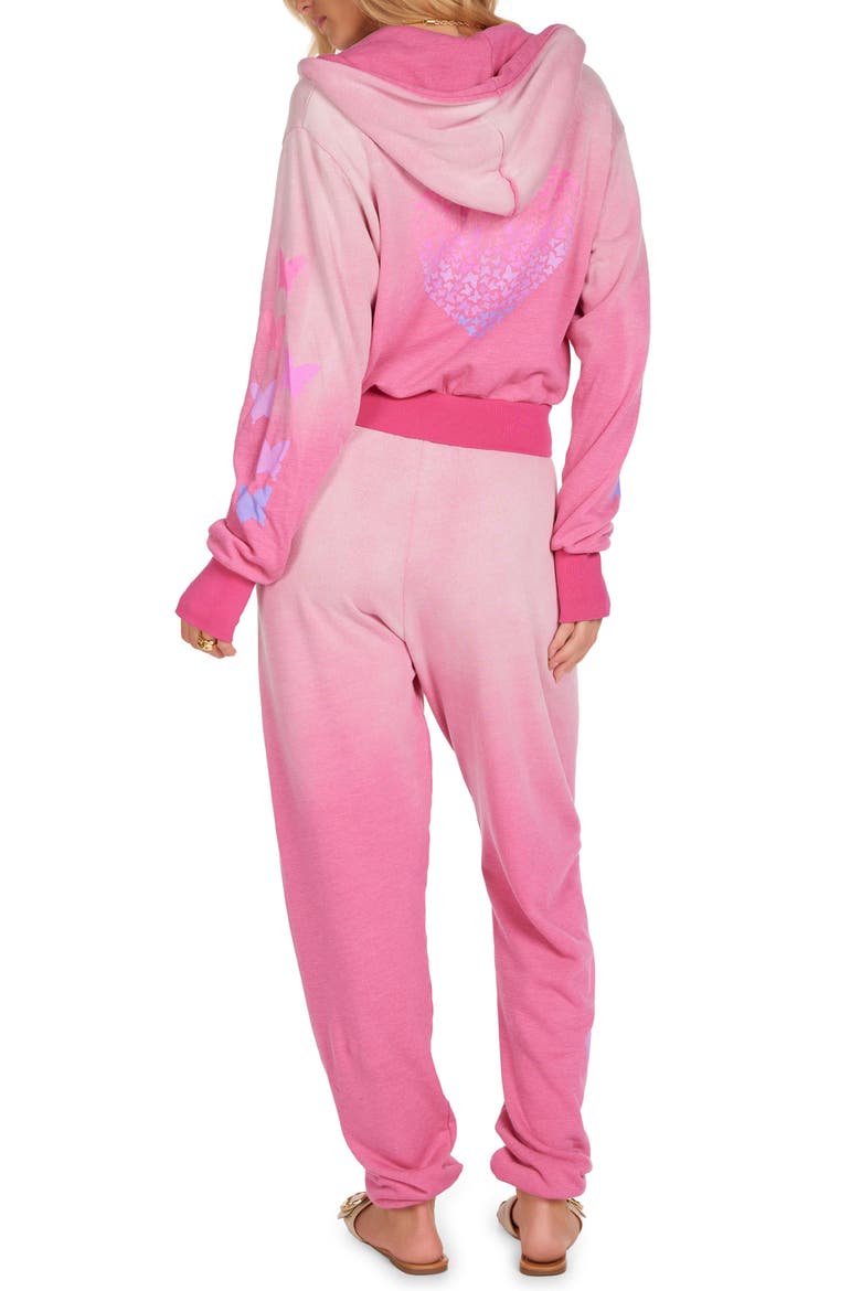 Twyla Ombre Butterfly Heart Hoodie, Alternate, color, Dark Pink