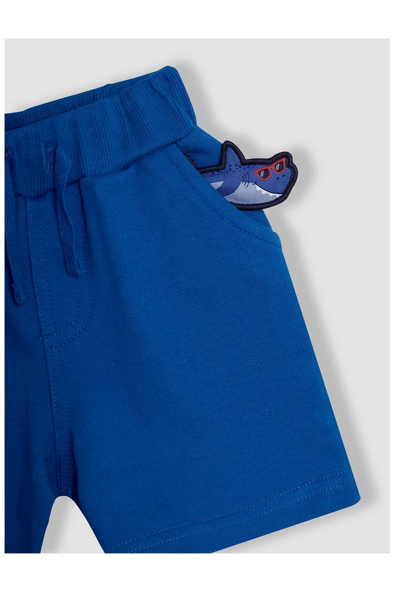 Shark Appliqué Cotton T-Shirt & Shorts Set, Alternate, color, BLUE