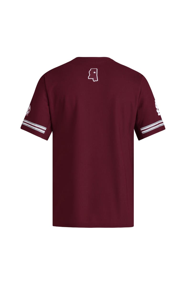 adidas Men's adidas  Maroon Mississippi State Bulldogs Reversible Retro Full-Button Baseball Jersey, Alternate, color, Maroon