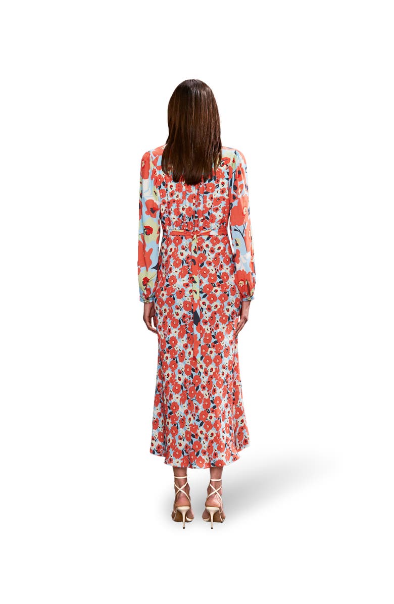 Ro&Zo Floral And Spot Mix Dress, Alternate, color, Blue