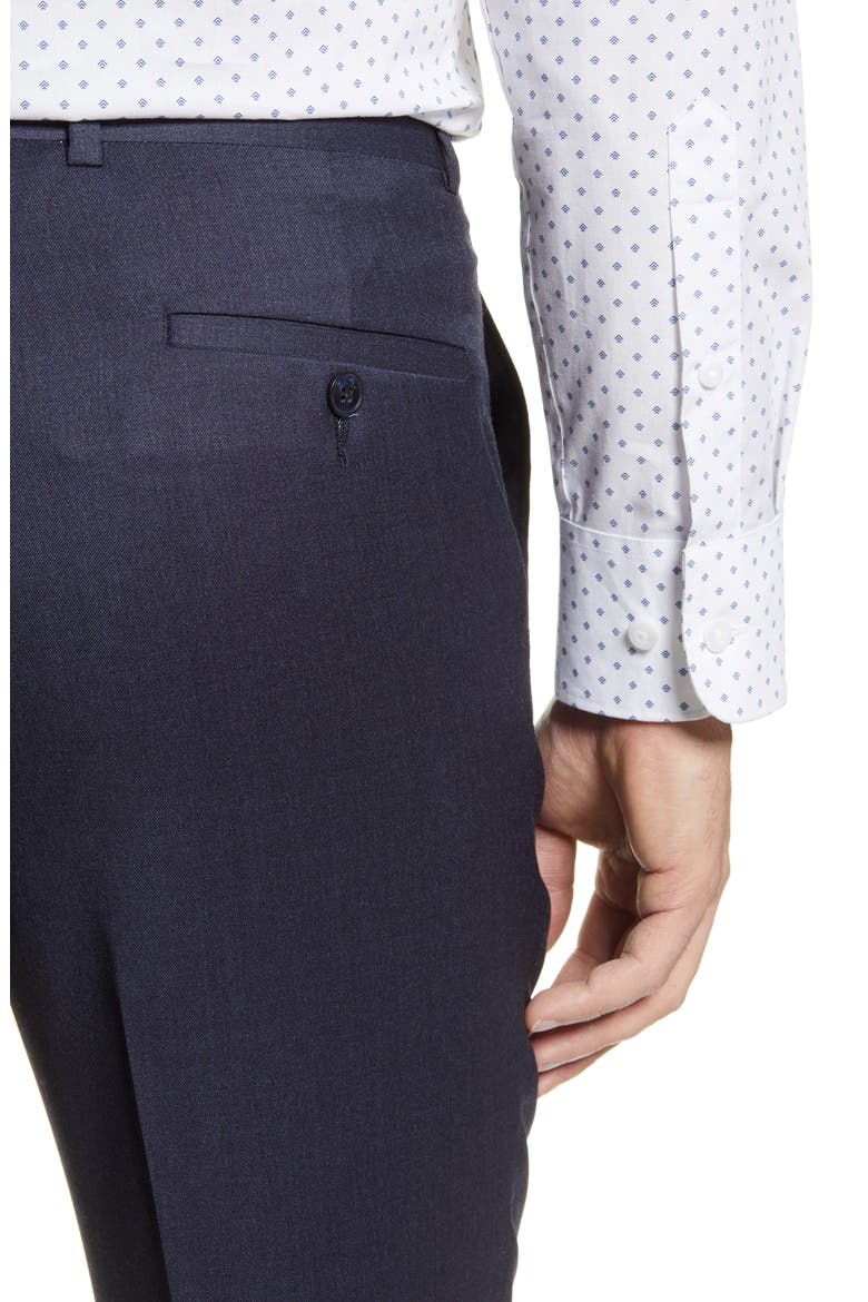 Harker Flat Front Stretch Wool Twill Dress Pants, Alternate, color, BLUE