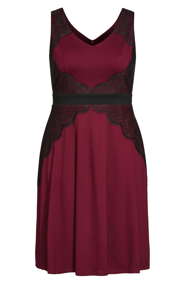 City Chic Lace Corset Dress, Alternate, color, 