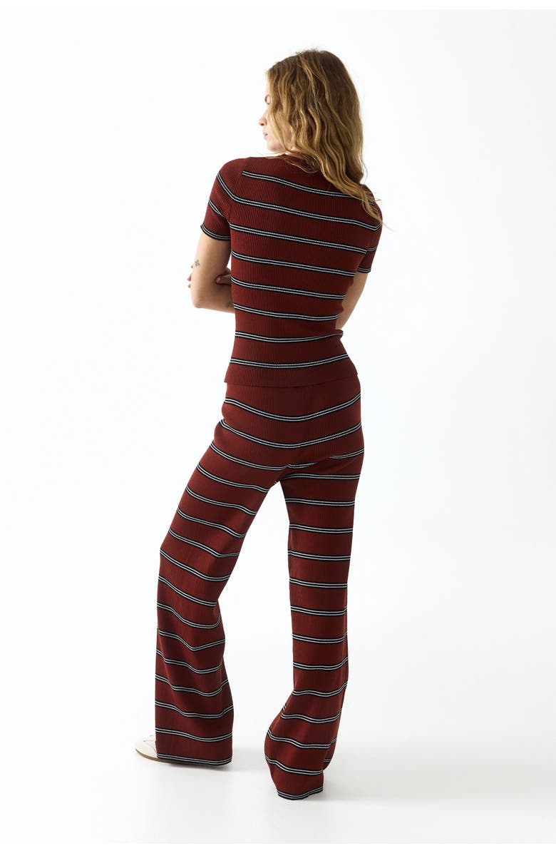 H&M Rib-knit pants, Alternate, color, Dark Red/Striped